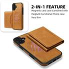 For iPhone 16 Shield Multi-functional MagSafe Card Bag Phone Case(Brown) - 2