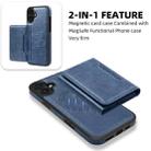 For iPhone 16 Shield Multi-functional MagSafe Card Bag Phone Case(Blue) - 2