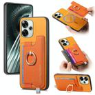 For Redmi Turbo 3 5G Retro Magsafe Cross Leather Ring Holder Card Bag Phone Case(Yellow) - 1