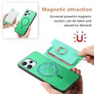 For Redmi Turbo 3 5G Retro Magsafe Cross Leather Ring Holder Card Bag Phone Case(Green) - 3
