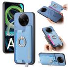 For Xiaomi Redmi A3 Retro Magsafe Cross Leather Ring Holder Card Bag Phone Case(Blue) - 1