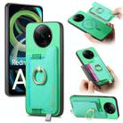 For Xiaomi Redmi A3 Retro Magsafe Cross Leather Ring Holder Card Bag Phone Case(Green) - 1