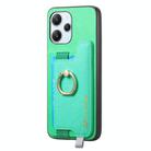 For Xiaomi Redmi A3 Retro Magsafe Cross Leather Ring Holder Card Bag Phone Case(Green) - 2