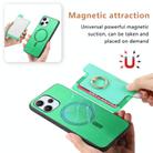 For Xiaomi Redmi Note 13 4G Retro Magsafe Cross Leather Ring Holder Card Bag Phone Case(Green) - 3