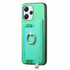 For Xiaomi 14 Ultra Retro Magsafe Cross Leather Ring Holder Card Bag Phone Case(Green) - 2