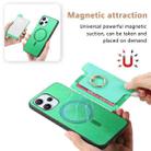 For Xiaomi 14 Ultra Retro Magsafe Cross Leather Ring Holder Card Bag Phone Case(Green) - 3