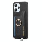 For Xiaomi Redmi Note 13 5G Retro Magsafe Cross Leather Ring Holder Card Bag Phone Case(Black) - 2