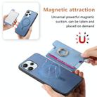 For Redmi 13C / Poco C65 / M6 Retro Magsafe Cross Leather Ring Holder Card Bag Phone Case(Blue) - 3