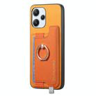 For Redmi Note 13 Pro+ Retro Magsafe Cross Leather Ring Holder Card Bag Phone Case(Yellow) - 2
