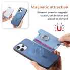 For Redmi Note 13 Pro+ Retro Magsafe Cross Leather Ring Holder Card Bag Phone Case(Blue) - 3