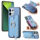 For Redmi Note 13 Pro 5G / Poco X6 5G Retro Magsafe Cross Leather Ring Holder Card Bag Phone Case(Blue) - 1