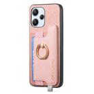 For Redmi Note 12 Turbo / Poco F5 5G Retro Magsafe Cross Leather Ring Holder Card Bag Phone Case(Pink) - 2