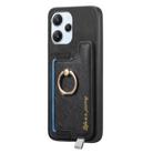 For Redmi Note 12 Turbo / Poco F5 5G Retro Magsafe Cross Leather Ring Holder Card Bag Phone Case(Black) - 2