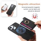 For Redmi Note 12 Turbo / Poco F5 5G Retro Magsafe Cross Leather Ring Holder Card Bag Phone Case(Black) - 3
