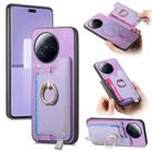 For Xiaomi Civi 3 5G Retro Magsafe Cross Leather Ring Holder Card Bag Phone Case(Purple) - 1