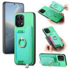 For Redmi K70E / Poco X6 Pro 5G Retro Magsafe Cross Leather Ring Holder Card Bag Phone Case(Green) - 1