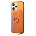 For Redmi 12 / Note 12R / Poco M6 Pro 5G Retro Magsafe Cross Leather Ring Holder Card Bag Phone Case(Yellow) - 2