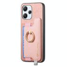 For Xiaomi 13T / 13T Pro Retro Magsafe Cross Leather Ring Holder Card Bag Phone Case(Pink) - 2