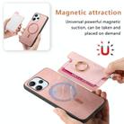 For Xiaomi 13T / 13T Pro Retro Magsafe Cross Leather Ring Holder Card Bag Phone Case(Pink) - 3