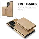 For Samsung Galaxy S22 5G Shield Multi-functional MagSafe Card Bag Phone Case(Desert Gold) - 2