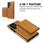 For Samsung Galaxy S22+ 5G Shield Multi-functional MagSafe Card Bag Phone Case(Brown) - 2