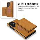 For Samsung Galaxy S23 5G Shield Multi-functional MagSafe Card Bag Phone Case(Brown) - 2