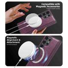 For Samsung Galaxy S23 Ultra 5G Shield Multi-functional MagSafe Card Bag Phone Case(Purple) - 3