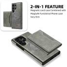 For Samsung Galaxy S24 Ultra 5G Shield Multi-functional MagSafe Card Bag Phone Case(Grey) - 2