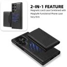 For Samsung Galaxy S24+ 5G Shield Multi-functional MagSafe Card Bag Phone Case(Black) - 2