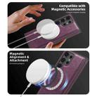 For Samsung Galaxy S24+ 5G Shield Multi-functional MagSafe Card Bag Phone Case(Purple) - 3