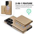 For Samsung Galaxy S25 5G Shield Multi-functional MagSafe Card Bag Phone Case(Desert Gold) - 2