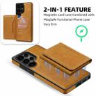 For Samsung Galaxy S25 5G Shield Multi-functional MagSafe Card Bag Phone Case(Brown) - 2