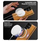 For Samsung Galaxy S25 5G Shield Multi-functional MagSafe Card Bag Phone Case(Brown) - 3
