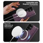 For Samsung Galaxy S25 5G Shield Multi-functional MagSafe Card Bag Phone Case(Purple) - 3