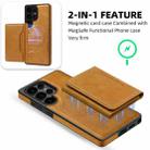 For Samsung Galaxy S25+ 5G Shield Multi-functional MagSafe Card Bag Phone Case(Brown) - 2