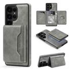 For Samsung Galaxy S25+ 5G Shield Multi-functional MagSafe Card Bag Phone Case(Grey) - 1