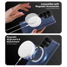 For Samsung Galaxy S25 Ultra 5G Shield Multi-functional MagSafe Card Bag Phone Case(Blue) - 3