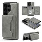 For Samsung Galaxy S25 Ultra 5G Shield Multi-functional MagSafe Card Bag Phone Case(Grey) - 1