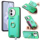 For vivo S18e 5G Retro Magsafe Cross Leather Ring Holder Card Bag Phone Case(Green) - 1