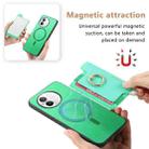 For vivo iQOO 12 Pro 5G Retro Magsafe Cross Leather Ring Holder Card Bag Phone Case(Green) - 3