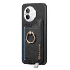 For vivo iQOO 12 Pro 5G Retro Magsafe Cross Leather Ring Holder Card Bag Phone Case(Black) - 2