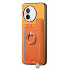 For vivo S17e / iQOO Z7 Pro / T2 Pro Retro Magsafe Cross Leather Ring Holder Card Bag Phone Case(Yellow) - 2