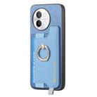 For vivo iQOO 11 Pro 5G Retro Magsafe Cross Leather Ring Holder Card Bag Phone Case(Blue) - 2