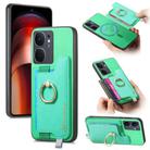 For vivo iQOO Neo9 / Neo9 Pro 5G Retro Magsafe Cross Leather Ring Holder Card Bag Phone Case(Green) - 1