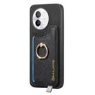 For vivo iQOO Neo9 / Neo9 Pro 5G Retro Magsafe Cross Leather Ring Holder Card Bag Phone Case(Black) - 2
