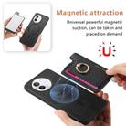 For vivo iQOO Neo9 / Neo9 Pro 5G Retro Magsafe Cross Leather Ring Holder Card Bag Phone Case(Black) - 3
