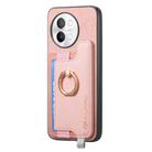 For vivo Y200 / V29e Retro Magsafe Cross Leather Ring Holder Card Bag Phone Case(Pink) - 2