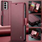 For OPPO Reno12 5G Global CaseMe 023 Butterfly Buckle Litchi Texture RFID Anti-theft Leather Phone Case(Red) - 2