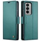 For OPPO Reno12 5G Global CaseMe 023 Butterfly Buckle Litchi Texture RFID Anti-theft Leather Phone Case(Green) - 1