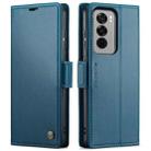 For OPPO Reno12 5G Global CaseMe 023 Butterfly Buckle Litchi Texture RFID Anti-theft Leather Phone Case(Blue) - 1